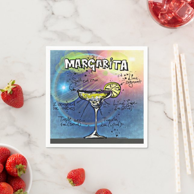 Margarita Cocktail (#9 of 12 Drink Recipe Sets)    Napkin (Insitu)