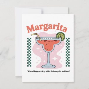 Margarita Cocktail Funny Life Gets Salty Postcard
