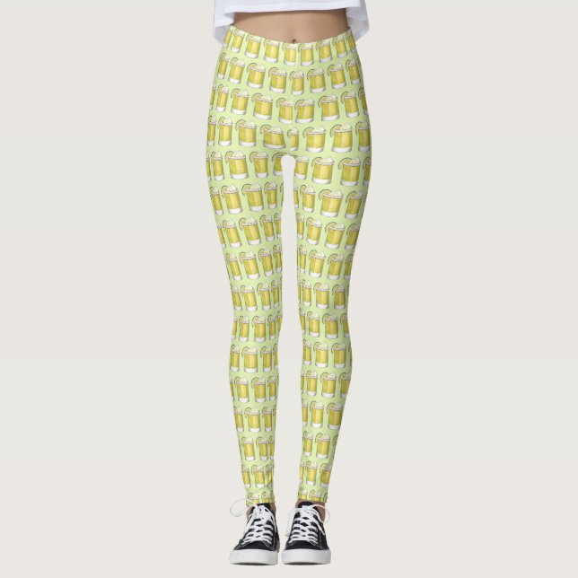Margarita Cocktail Glass Bar Mixed Drink Salt Lime Leggings (Front)