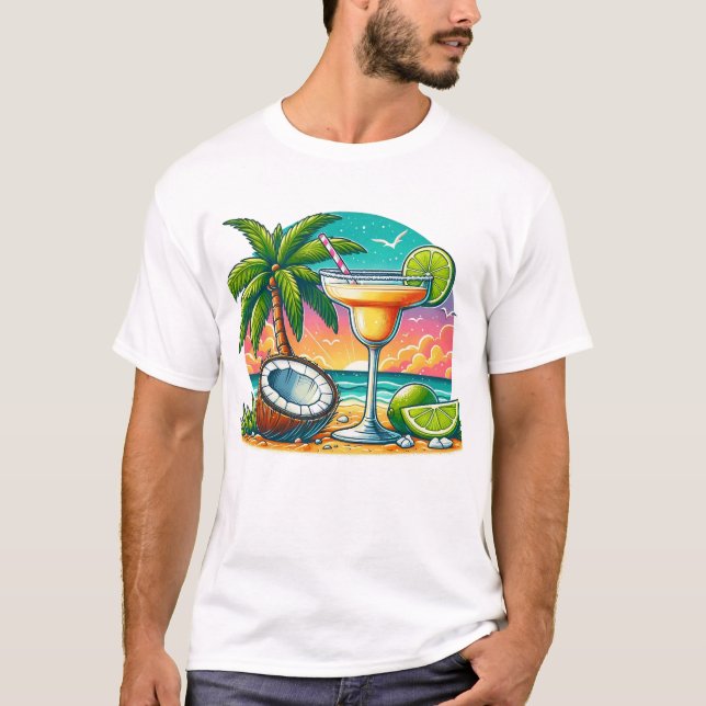 margarita cocktail illustration summer T-Shirt (Front)