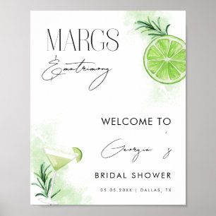 Margarita Cocktail Lime Bridal Shower Welcome Sign