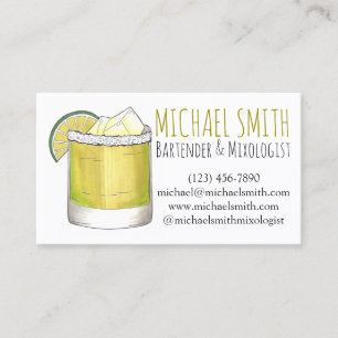 Margarita Cocktail Mixologist Bar Bartender Drink Business Card