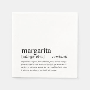 Margarita Cocktail Modern Quote Black Typography Napkin