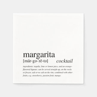 Margarita Cocktail Modern Quote Black Typography Napkin