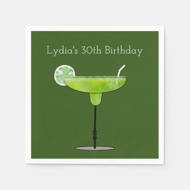 Margarita Cocktail Paper Napkin (Front)