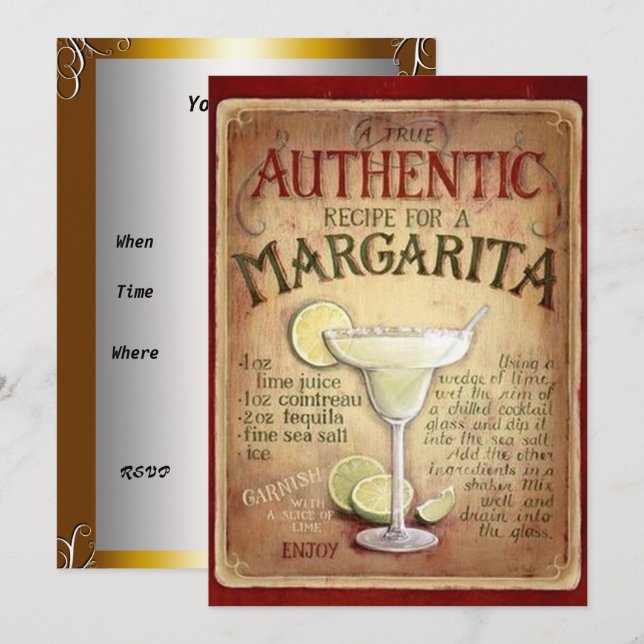 Margarita Cocktail Party  Invitation (Front/Back)