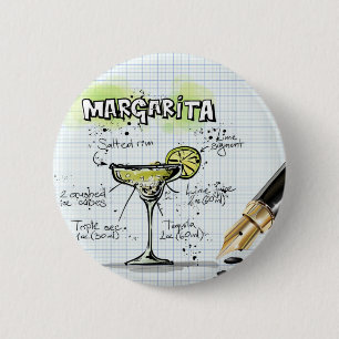 Margarita Cocktail Recipe 6 Cm Round Badge