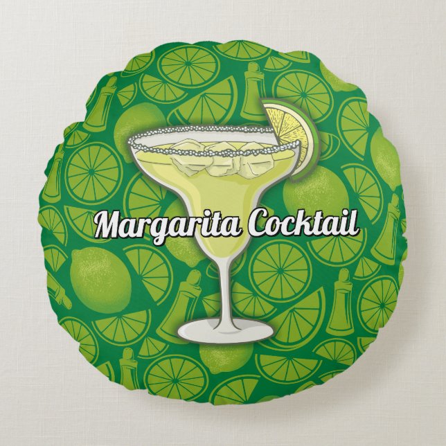 Margarita Cocktail Round Cushion (Front)