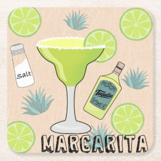 Margarita Cocktail Square Paper Coaster