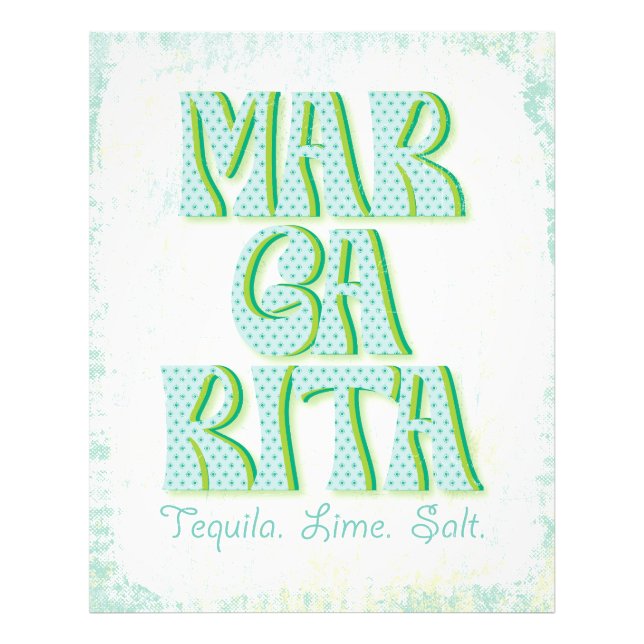 Margarita Cocktail Typography Tequila Lime Salt Photo Print (Front)