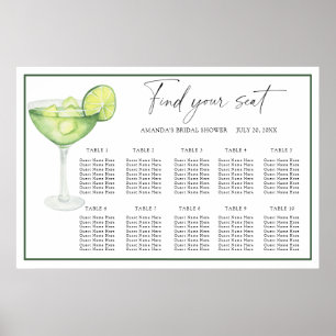 Margarita Cocktail Wedding seating chart