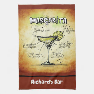 Margarita Custom Bar Gold Personalised Tea Towel