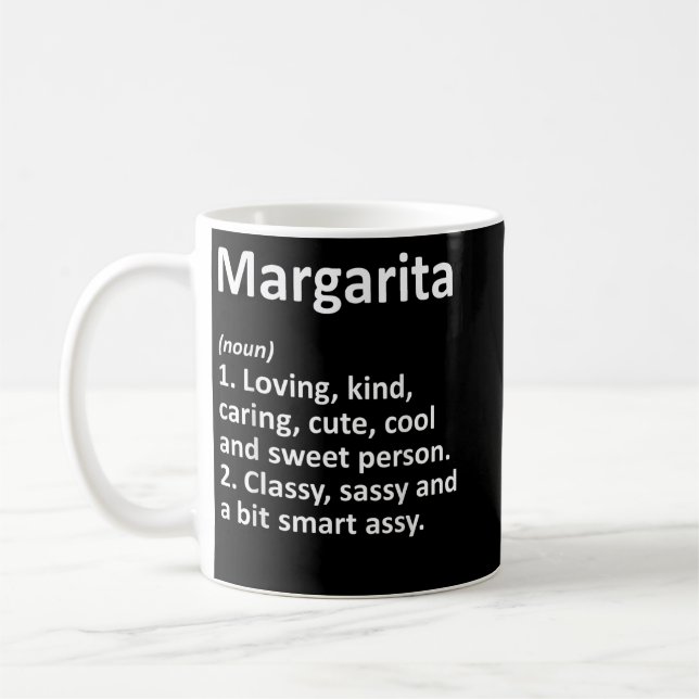 MARGARITA Definition Personalised Funny Birthday G Coffee Mug (Left)