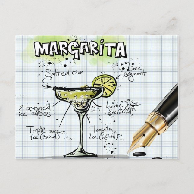 Margarita Drink- Cocktail Gift Postcard (Front)