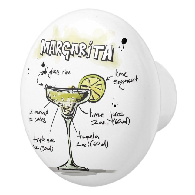 Margarita Drink Recipe Design Ceramic Knob (Right)
