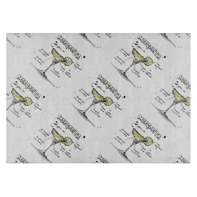 Margarita Drink Recipe Design Cutting Board (Front)