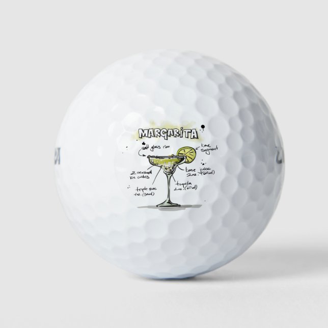 Margarita Drink Recipe Design Golf Balls (Front)