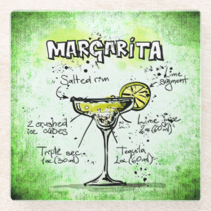 Margarita Drink Recipe Glass Coaster