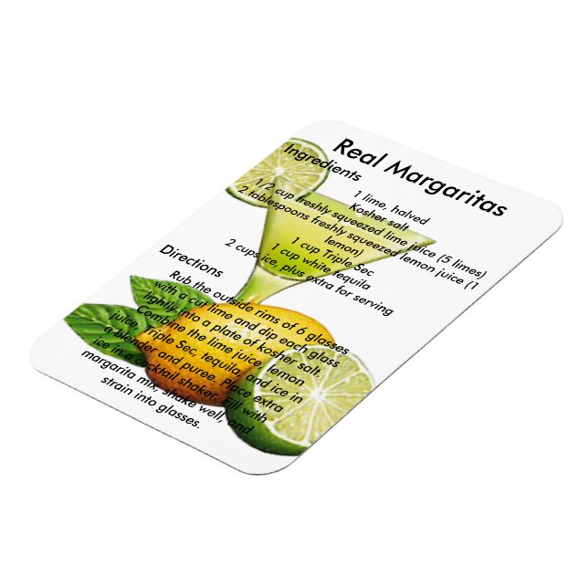 Margarita Drink Recipe Magnet (Left Side)
