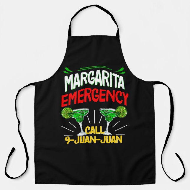 Margarita Emergency Call 9 Juan, Mexican Cocktail Apron (Front)
