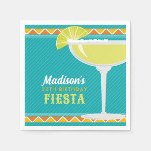 Margarita Fiesta Birthday Party Turquoise Orange Napkin