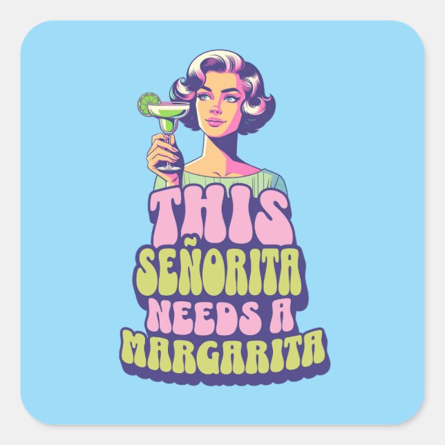 Margarita Fiesta Cocktail Party Celebration Square Sticker (Front)