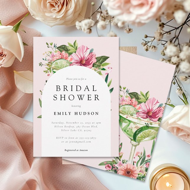 Margarita Fiesta Floral Bridal Shower Invitation (Creator Uploaded)