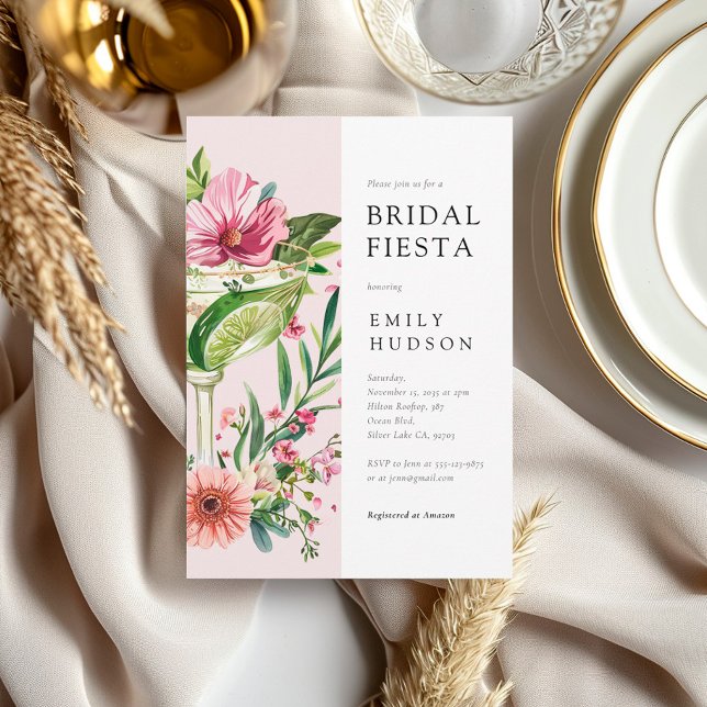Margarita Fiesta Floral Bridal Shower Invitation (Creator Uploaded)