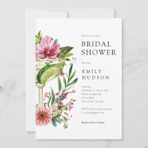 Margarita Fiesta Floral Bridal Shower Invitation