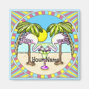 Margarita Flamingo  Magnet