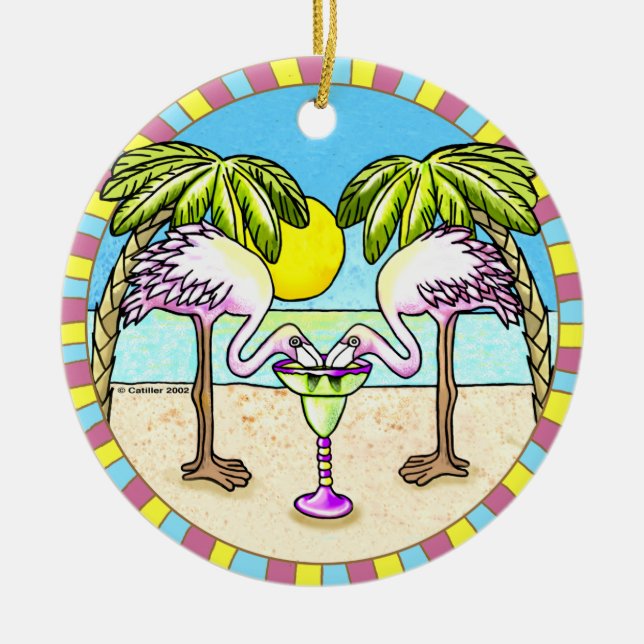 Margarita Flamingo  Ornament (Front)