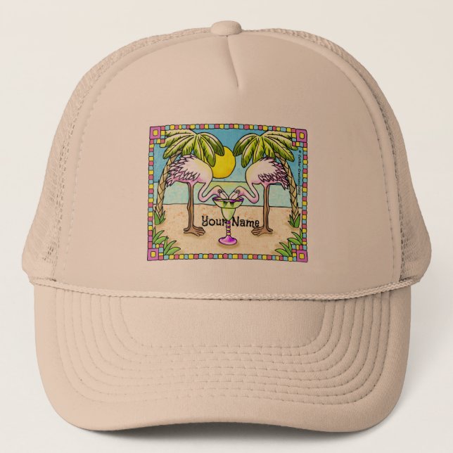 Margarita Flamingo Trucker Hat (Front)