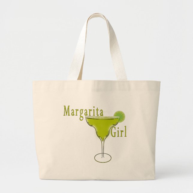 Margarita Girl  T-shirt Large Tote Bag (Front)