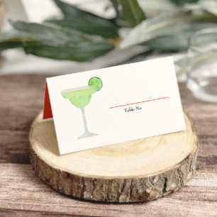 Margarita Glass, Tequila and Taco Fiesta Place Card