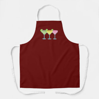 Margarita Glasses Maroon Apron