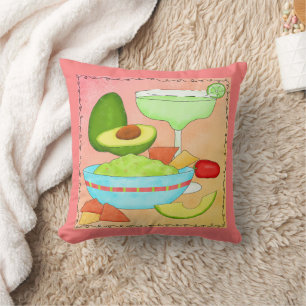 Margarita Guacamole Fun Celebration Colourful  Cushion