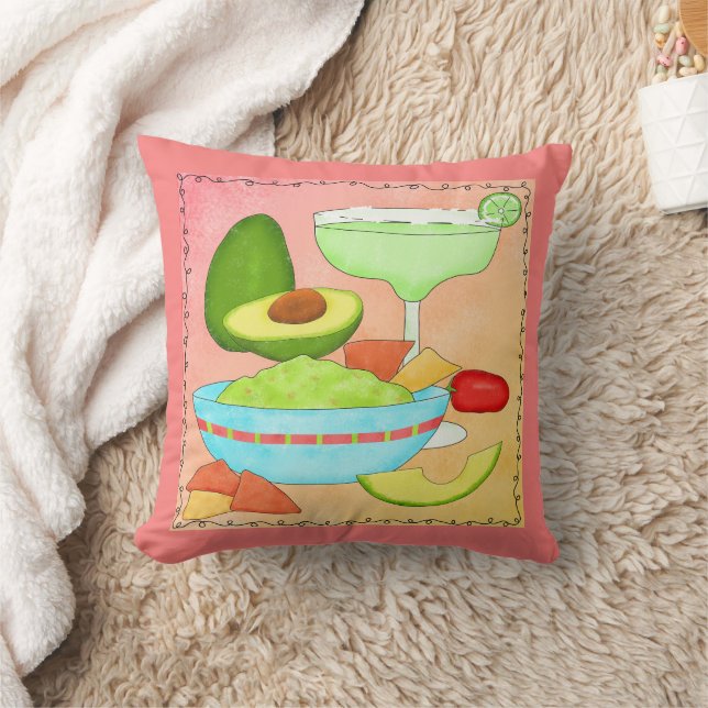 Margarita Guacamole Fun Celebration Colourful  Cushion (Blanket)