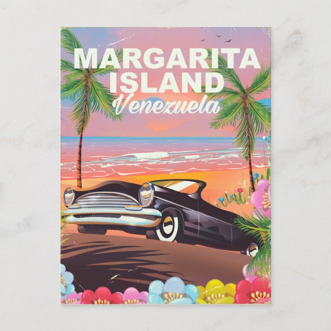 Margarita Island - Venezuela travel poster Postcard (Front)