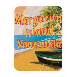 Margarita Island Vintage travel poster print Magnet