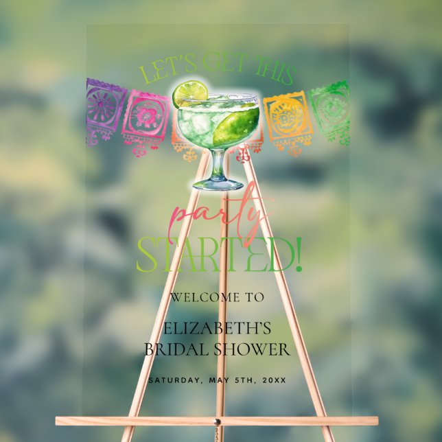 Margarita Let's Get this Party Started Acrylic Sign (Neutral)