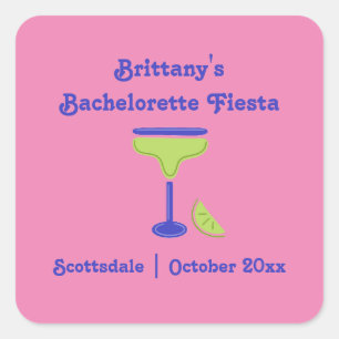 Margarita Lime Bachelorette Fiesta Party Favour Square Sticker