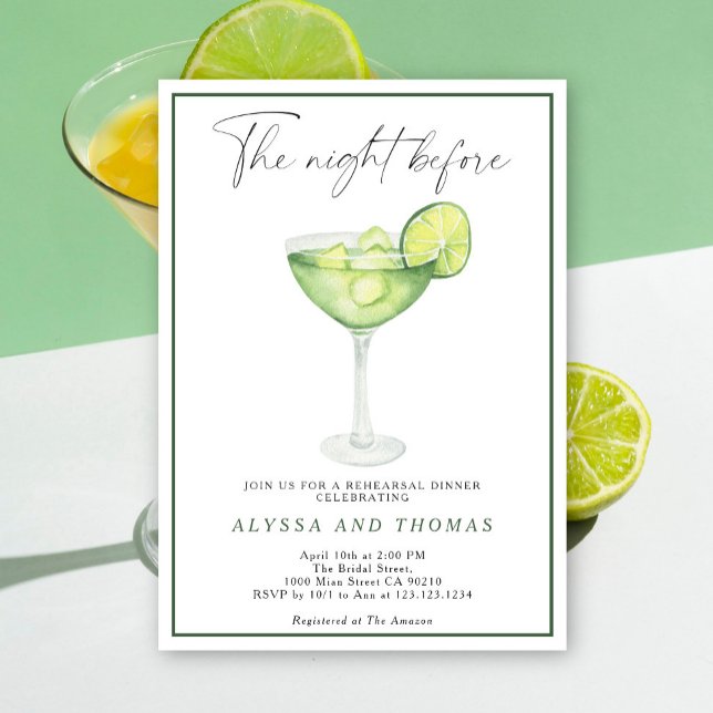 Margarita Lime The night before rehearsal dinner Invitation (Creator Uploaded)