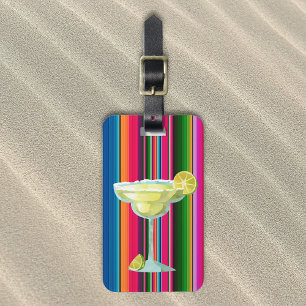Margarita Lover Limes Tequila Mexico Serape Luggage Tag