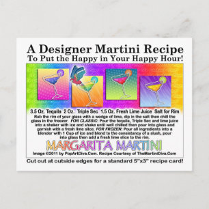Margarita Martini Recipe Postcard