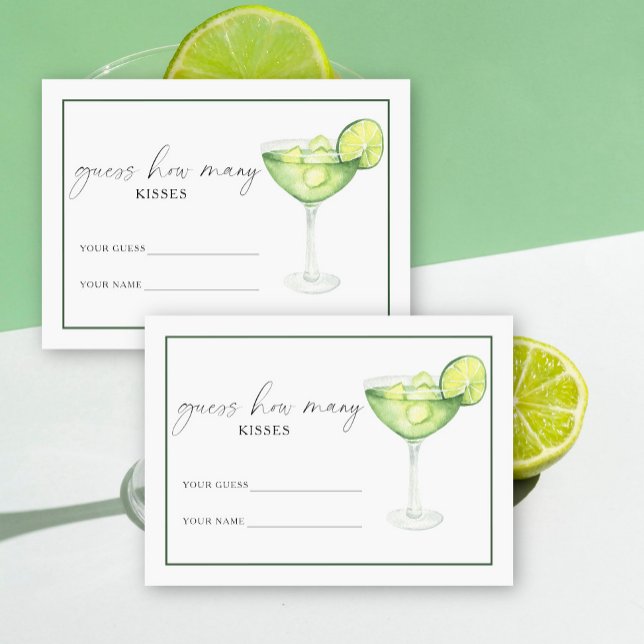 Margarita & Matrimony How many kisses bridal game Enclosure Card (Creator Uploaded)