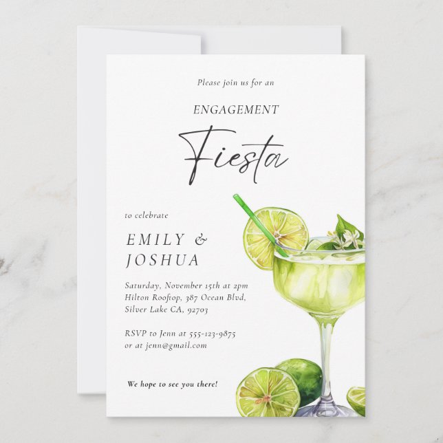 Margarita Mexican Engagement Fiesta Invitation (Front)