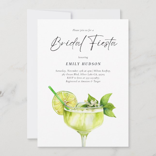 Margarita Mexican Fiesta Bridal Shower Invitation (Front)