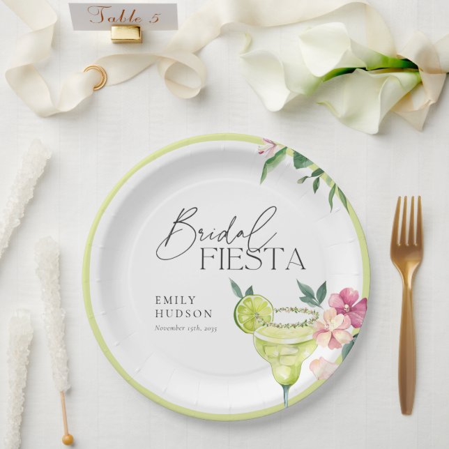 Margarita Mexican Fiesta Bridal Shower Paper Plate (Wedding)