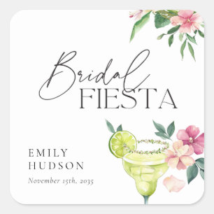 Margarita Mexican Fiesta Bridal Shower Square Sticker