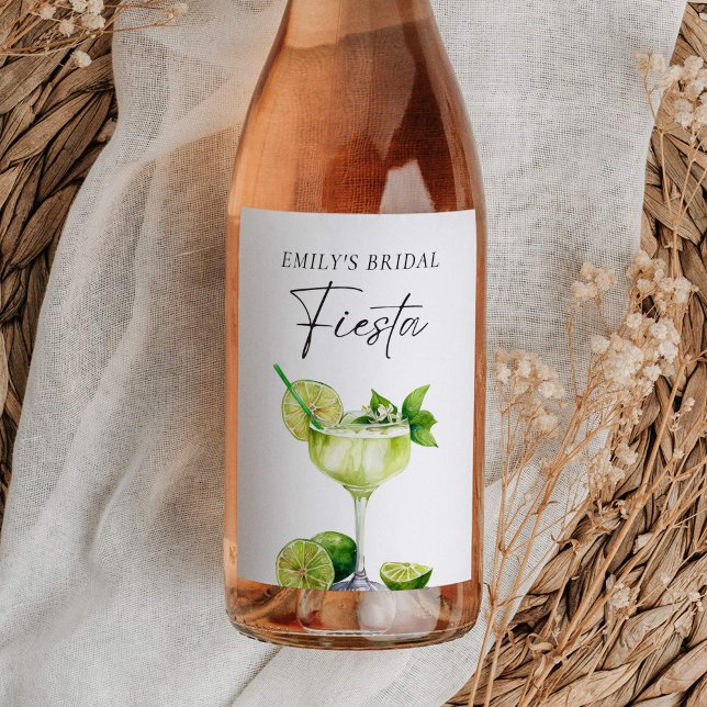 Margarita Mexican Fiesta Bridal Shower Wine Label (Creator Uploaded)